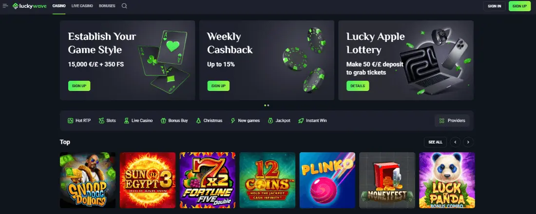 Luckywave Casino – Online casino ervaring voor Nederlandse spelers image 1