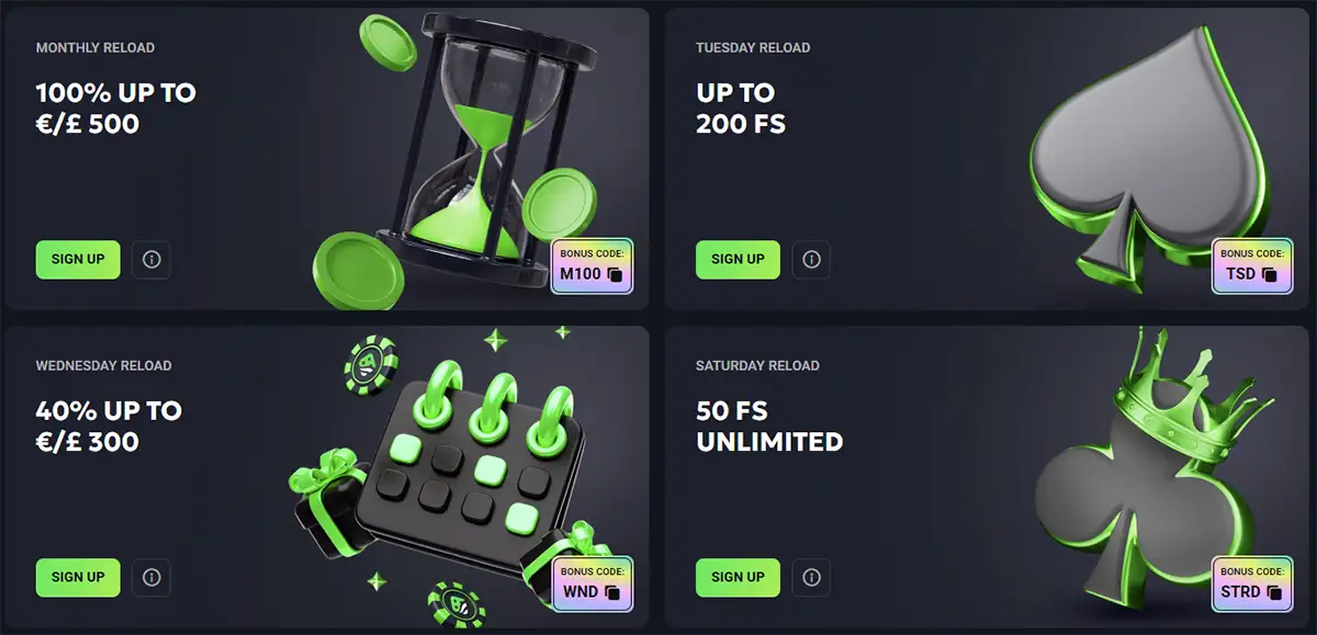 Dagelijkse promoties bij Luckywave Casino